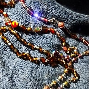 Opera length Aurora borealis style authentic crystal necklace